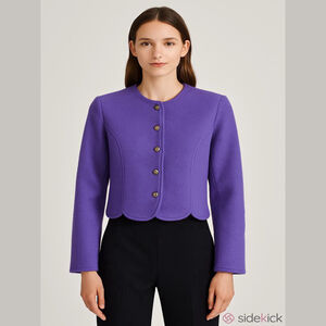 Vintage Geiger Wool Jacket Purple Size Medium EU 40